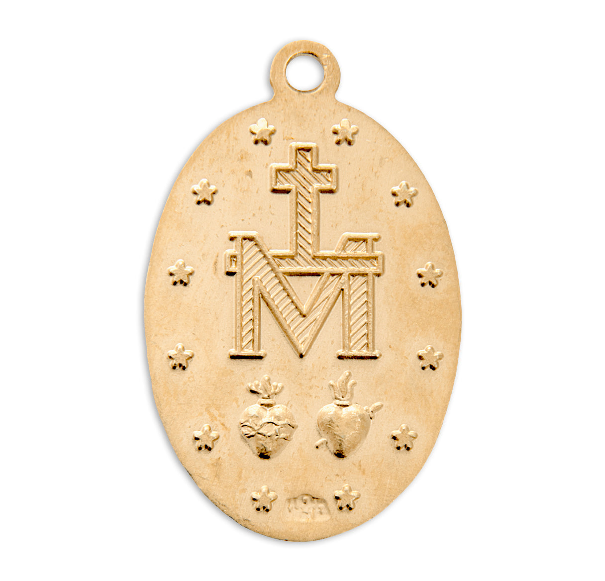 Gold Miraculous Medal Pendant Necklace, Made in USA Design