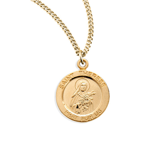 St. Therese of Lisieux Gold Medal Necklace