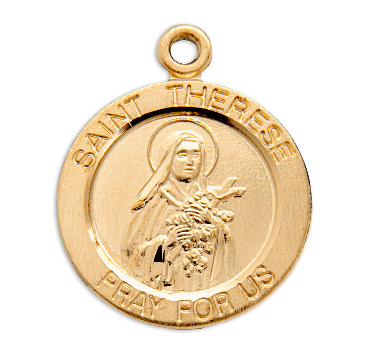 St. Therese of Lisieux Gold Medal Necklace