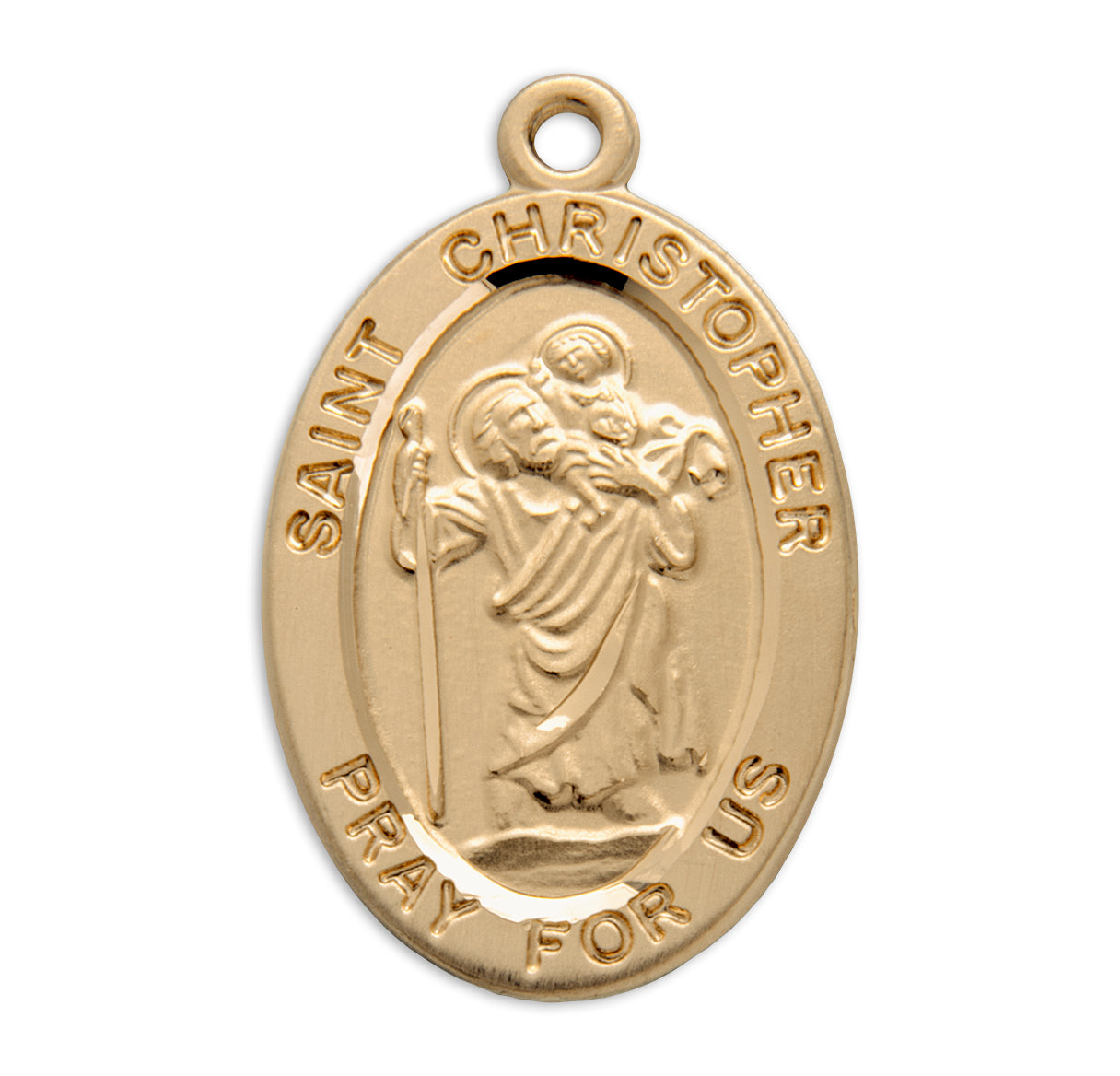 St. Christopher 16k Yellow Gold Medal Necklace