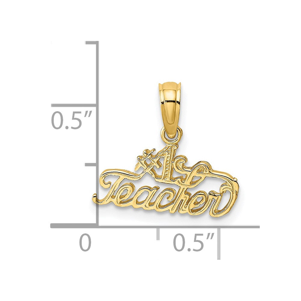 Extel Small 14k Gold Number One Teacher Charm Made in USA