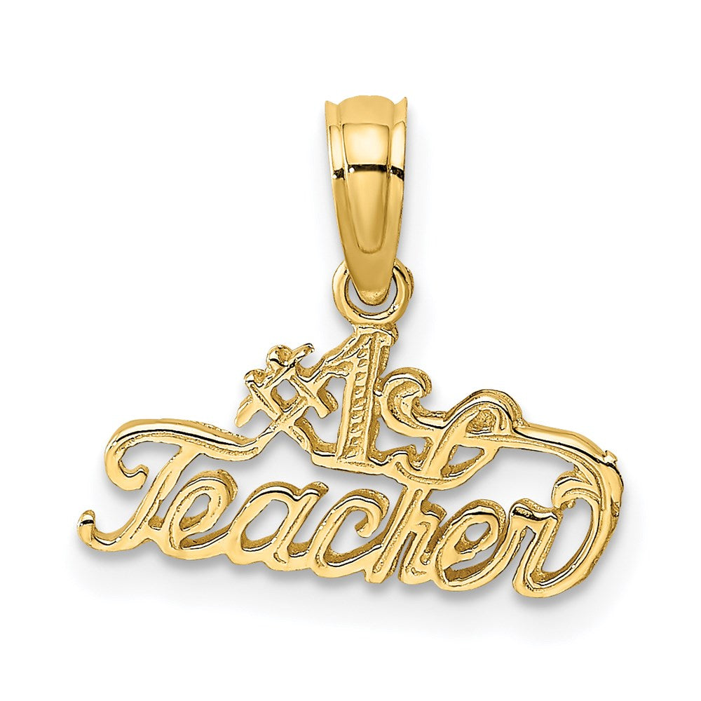 Extel Small 14k Gold Number One Teacher Charm Made in USA
