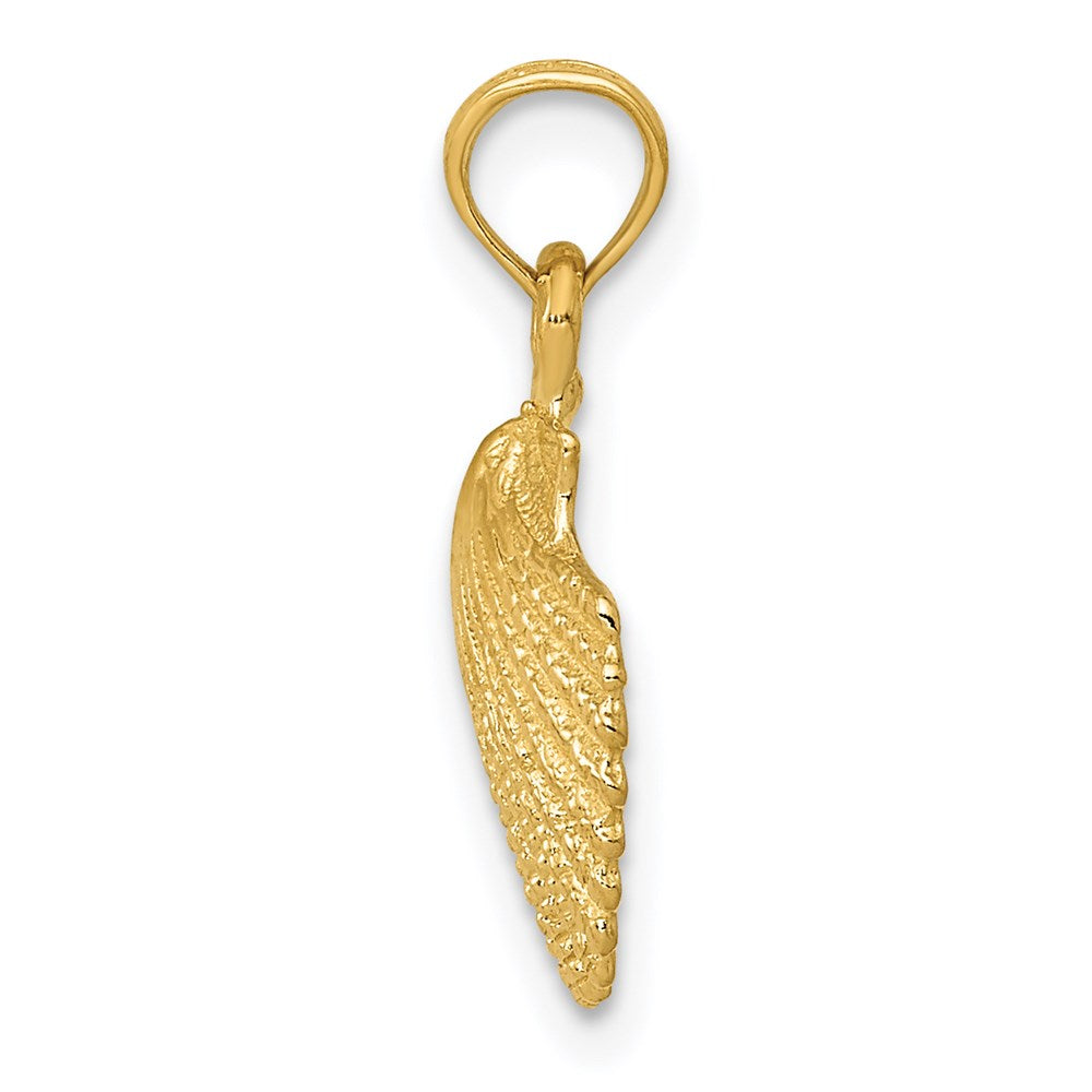 Extel Medium 14k Gold Scallop Shell Pendant Made in USA