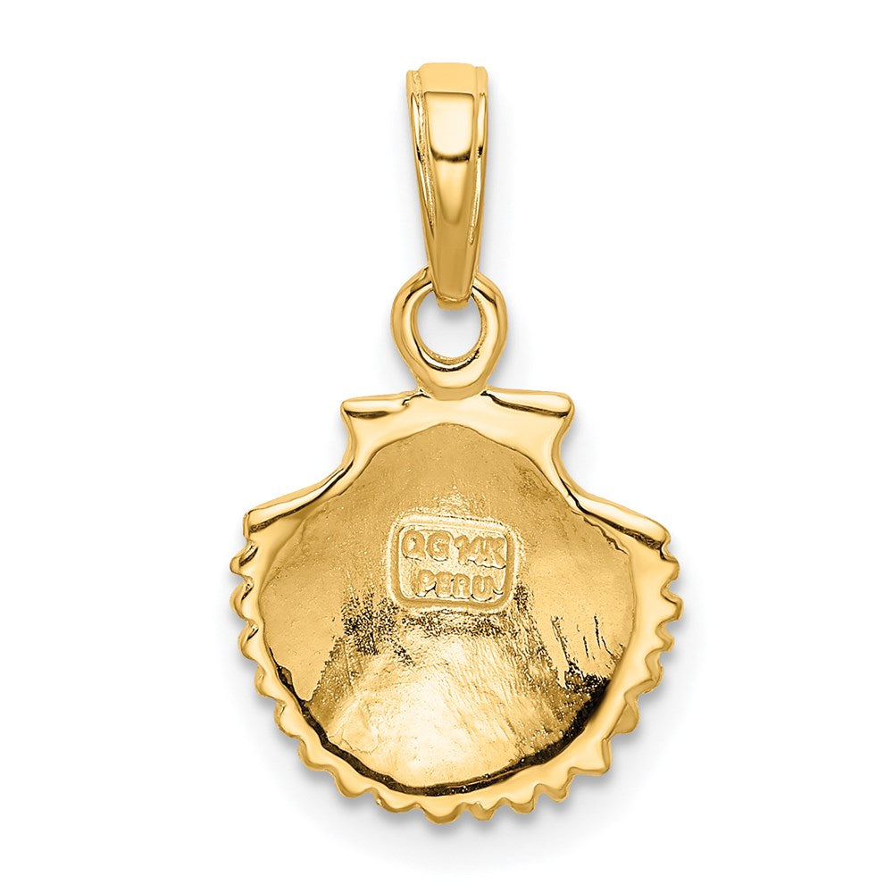 Extel Medium 14k Gold Scallop Shell Pendant Made in USA