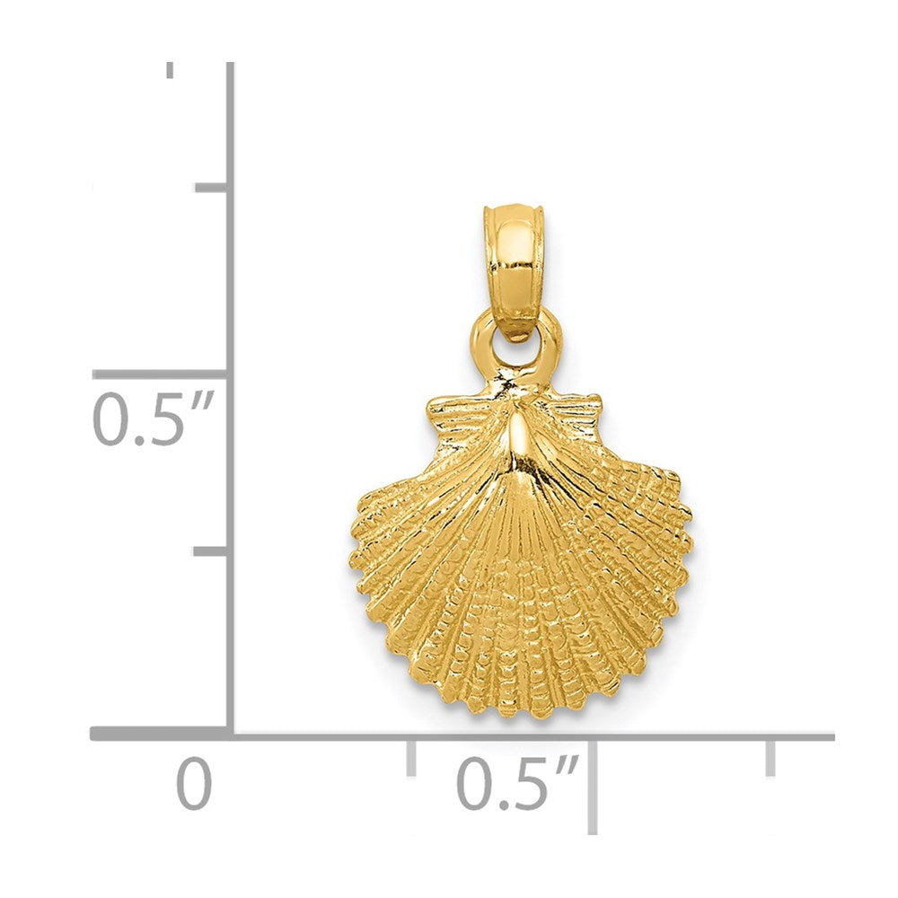 Extel Medium 14k Gold Scallop Shell Pendant Made in USA