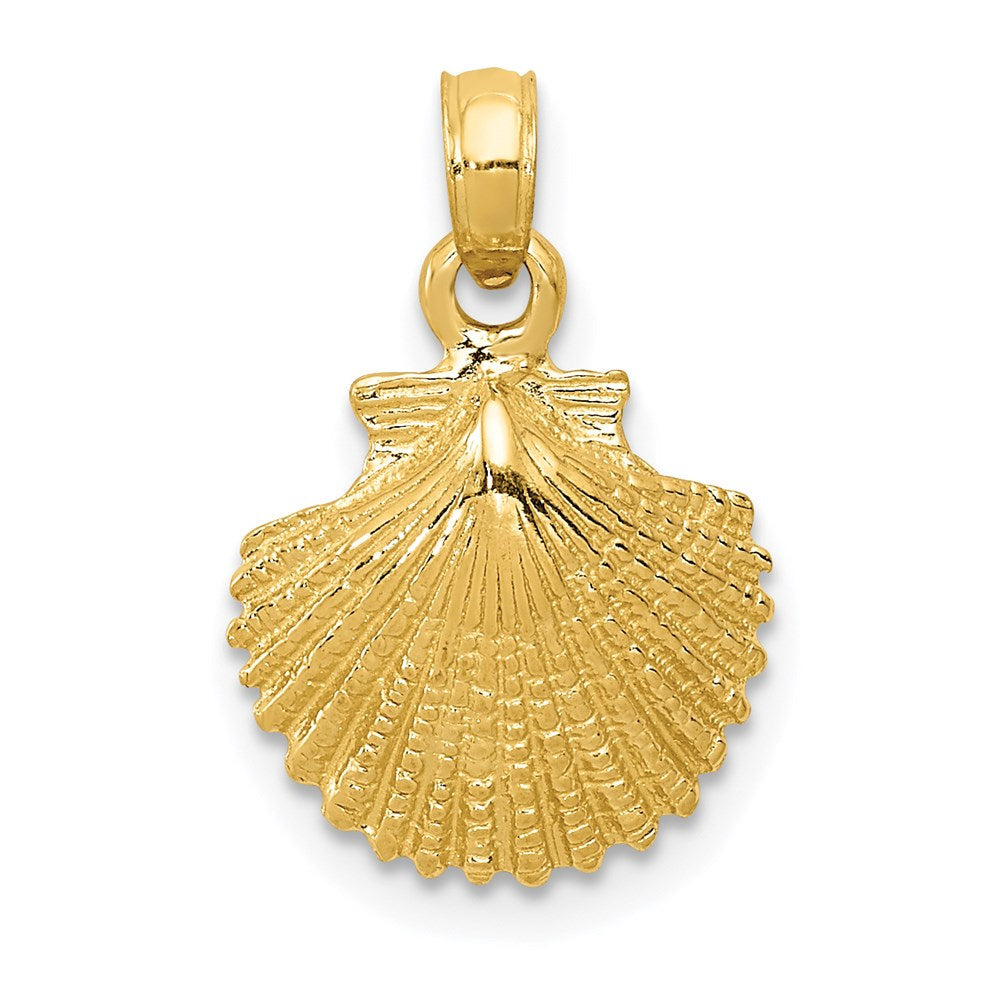 Extel Medium 14k Gold Scallop Shell Pendant Made in USA