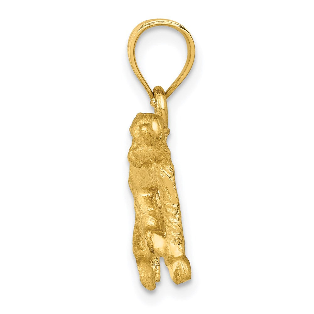 Extel Medium 14k Gold Diamond-Cut Monkey Pendant Made in USA