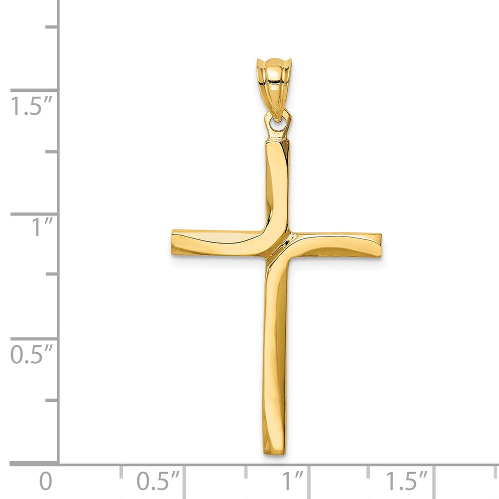 Extel Large 14k Polished Cross Pendant Charm Made in USA