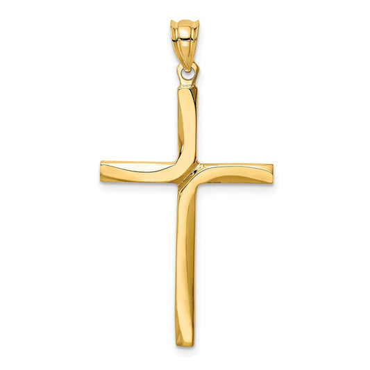 Extel Large 14k Polished Cross Pendant Charm, Made in USA