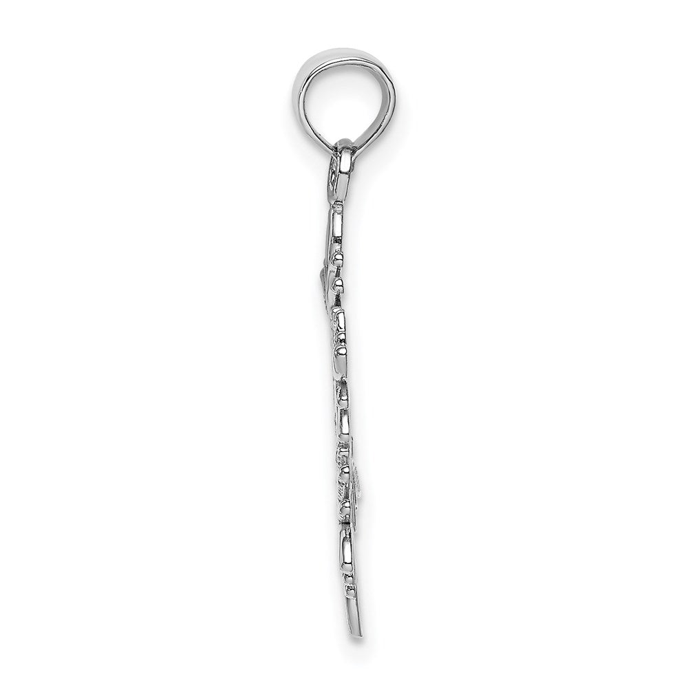 Extel Medium 14k White Gold Snowflake Pendant Made in USA