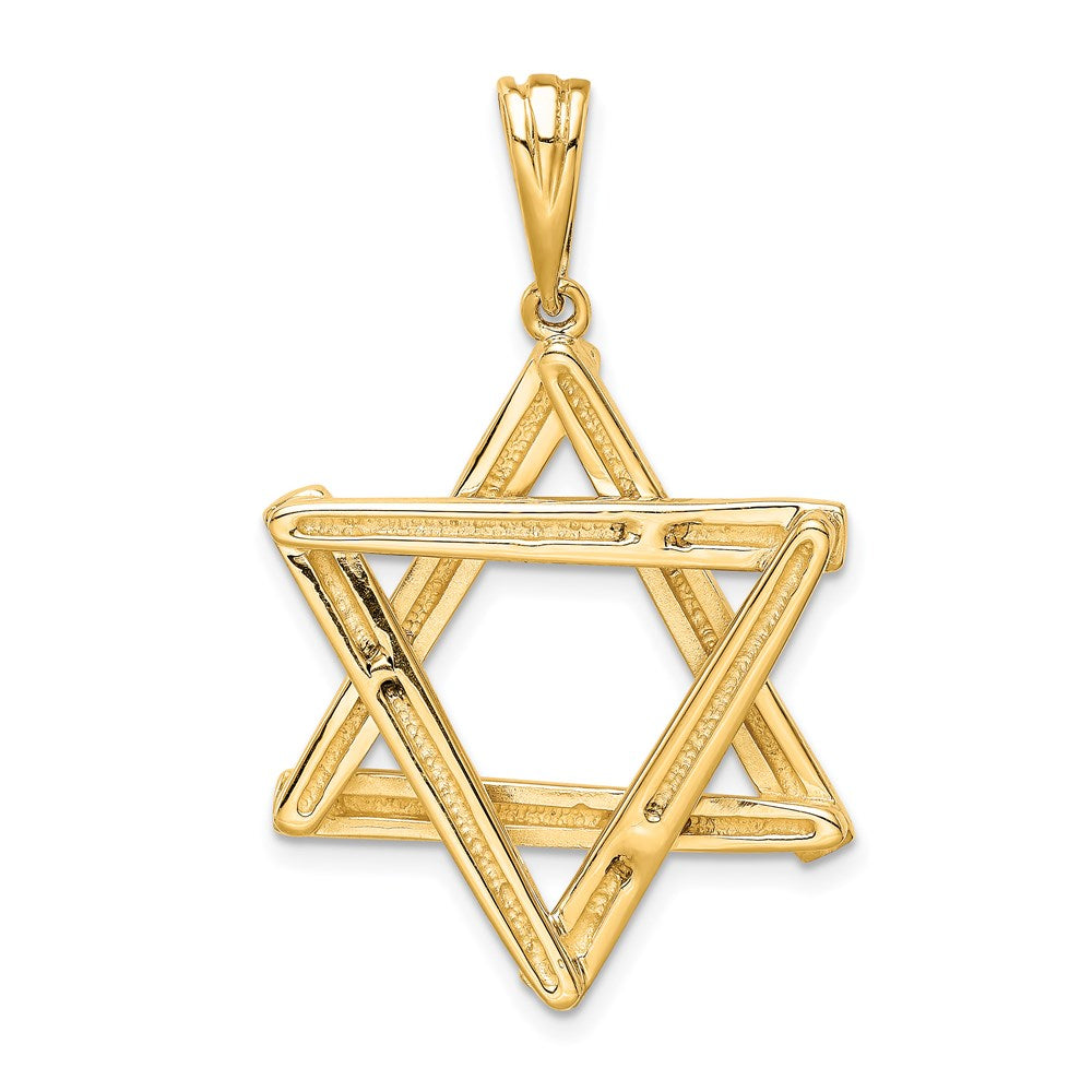 Extel Large 14k Gold Star of David Pendant Made in USA