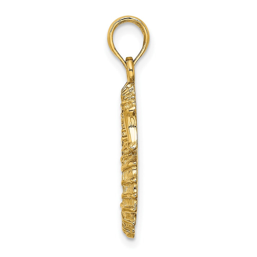 Extel Medium 14k Gold Textured Seahorse Charm Made in USA