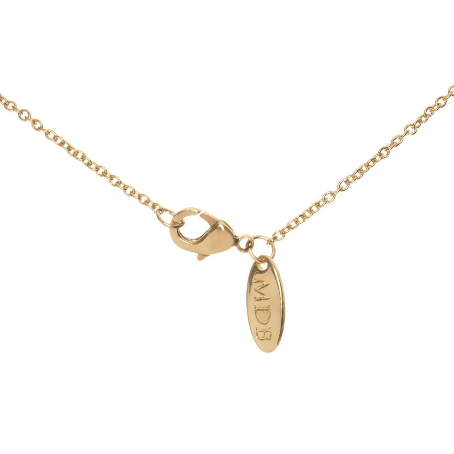 Lumiela Personalized Nameplate Lily Necklace in Gold Tone