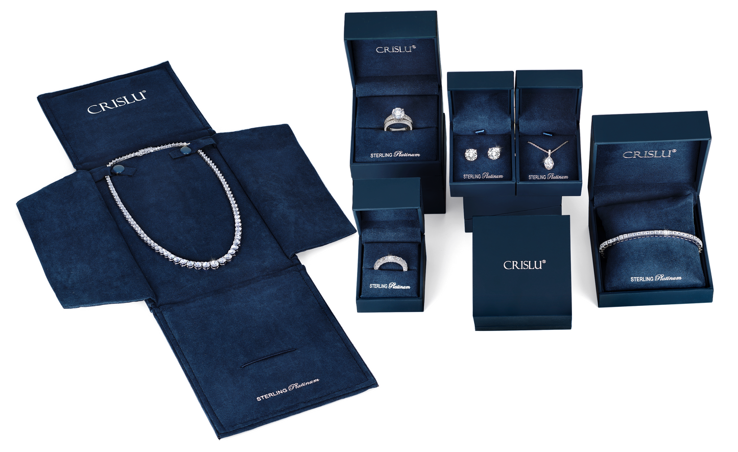 Crislu Solitaire Bezel Set Earrings Finished in Pure Platinum