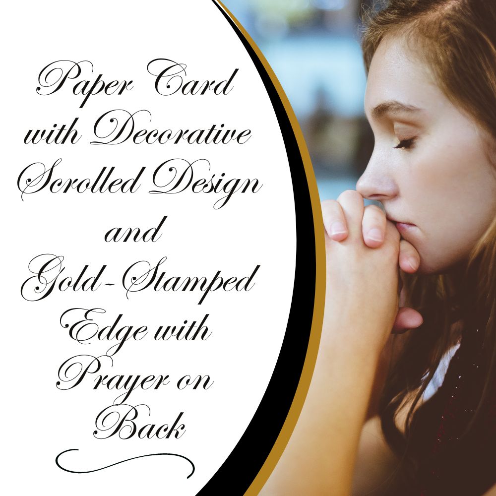 Communion Gold-Stamped Catholic Prayer Holy Card with Prayer on Back, Pack of 100