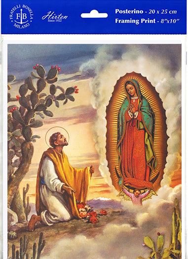 Our Lady of Guadalupe with San Diego Framing Print Wall Art Decor, Medium, Set of 3 prints