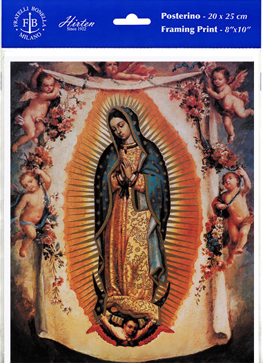 Our Lady of Guadalupe with Angels Framing Print Wall Art Decor, Medium Set of 3 Prints