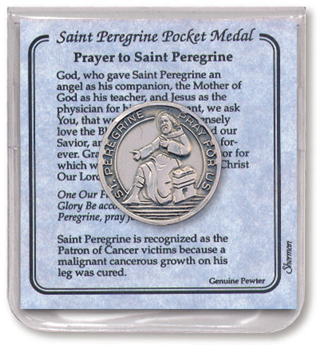 Sherman St. Peregrine Pewter Pocket Coin with Prayer Gift
