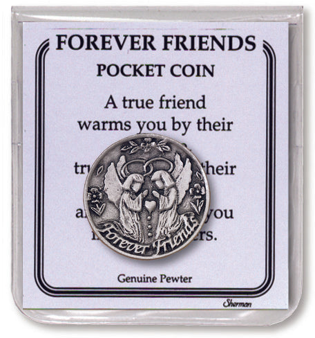 Sherman Forever Friends Pewter Pocket Coin with Prayer Gift