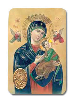 Our Lady of Perpetual Help Laminated Holy Card with Medal