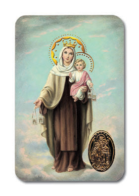 Prayer of Blessed Virgin Mary Laminated Holy Card with Medal