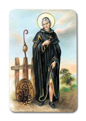 St. Peregrine Laminated Catholic Prayer Card with Medal