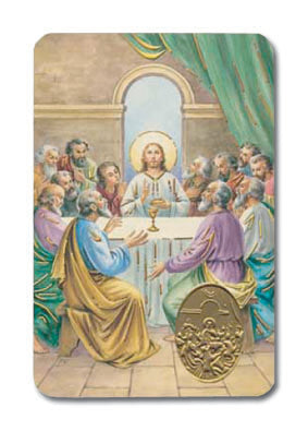 Apostles Creed Laminated Catholic Prayer Holy Card with Medal