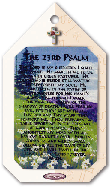 Sherman 23rd Psalm Lapel Pin With Verse Prayer Card