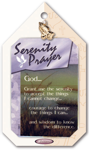 Sherman Serenity Prayer Lapel Pin And Verse Prayer Card