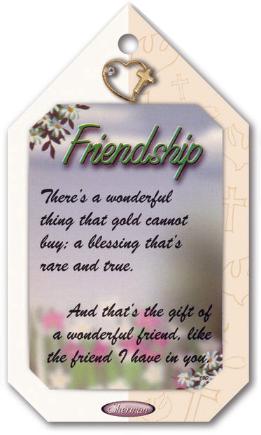 Sherman Friendship Lapel Pin Verse Prayer Card Gift