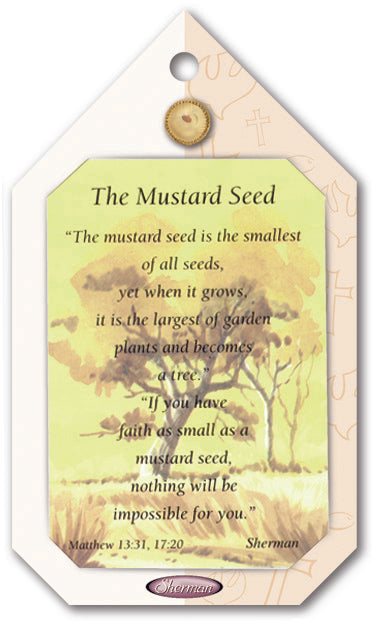 Sherman Mustard Seed Lapel Pin And Verse Prayer Card
