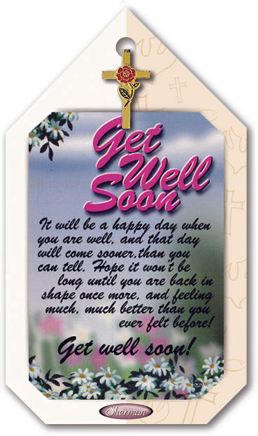 Sherman Get Well Lapel Pin Verse Prayer Card Gift Set