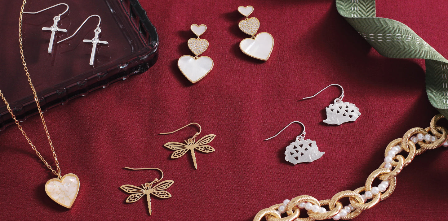 Periwinkle Ornate Open Gold Drops Earrings