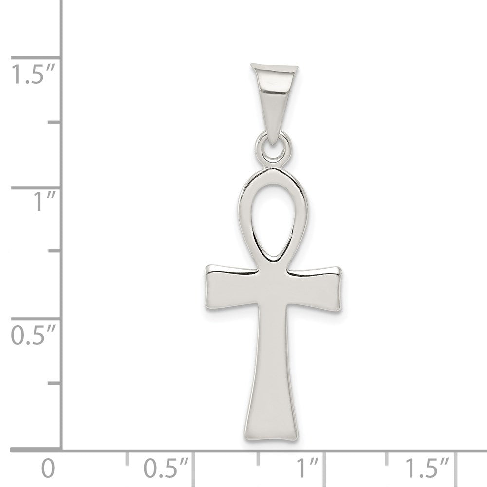Extel Large Sterling Silver Ankh Cross Pendant Charm