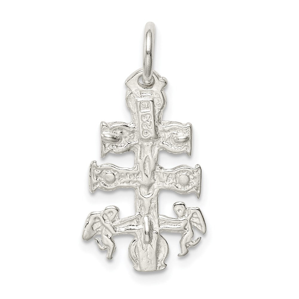 Extel Large Sterling Silver Cara Vaca Crucifix Pendant Charm