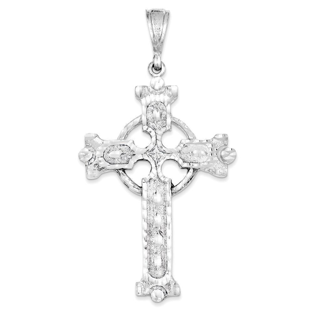 Extel Extra Large Sterling Silver Iona Celtic Cross Pendant Charm, Made in USA