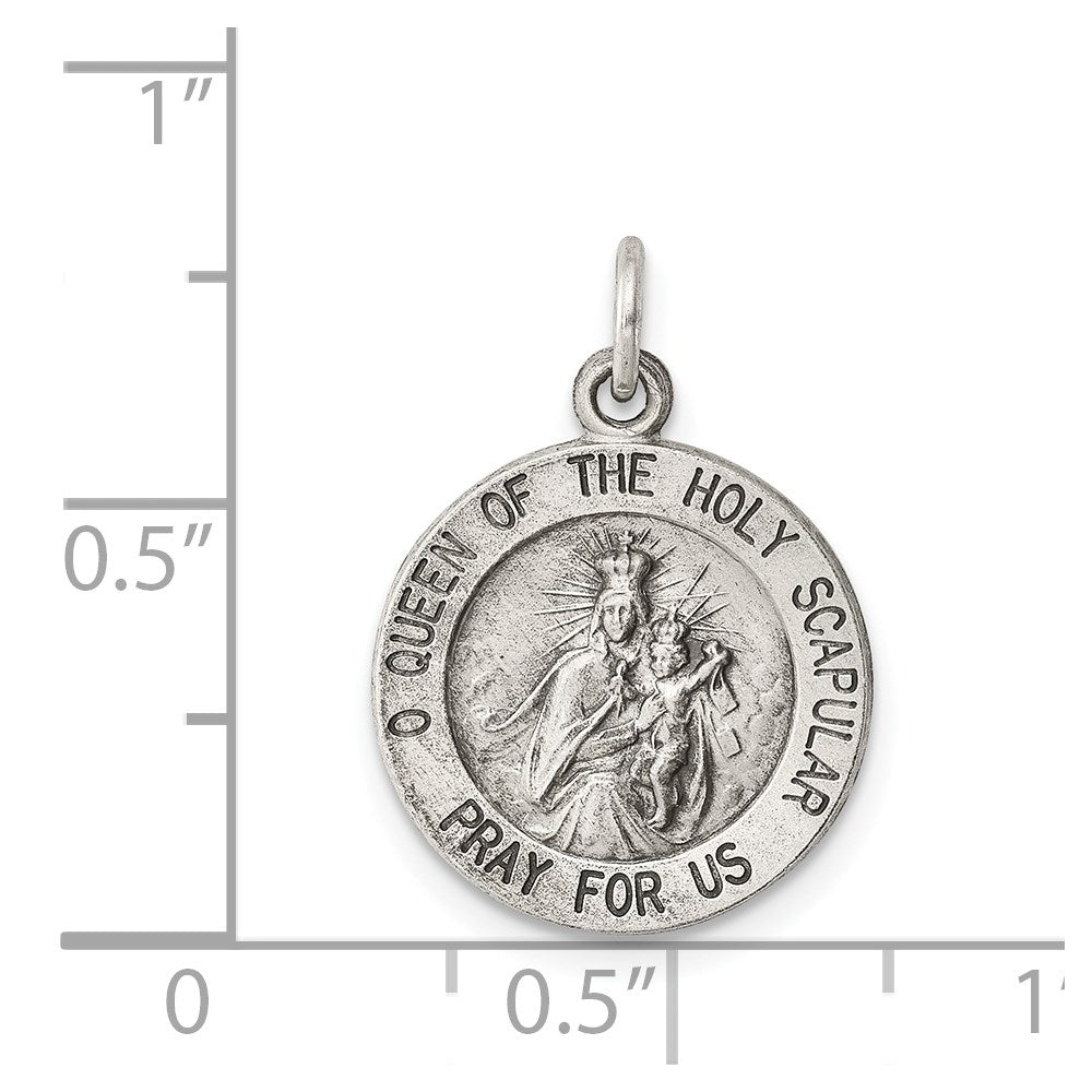 Extel Medium Sterling Silver Queen of Holy Scapular Pendant