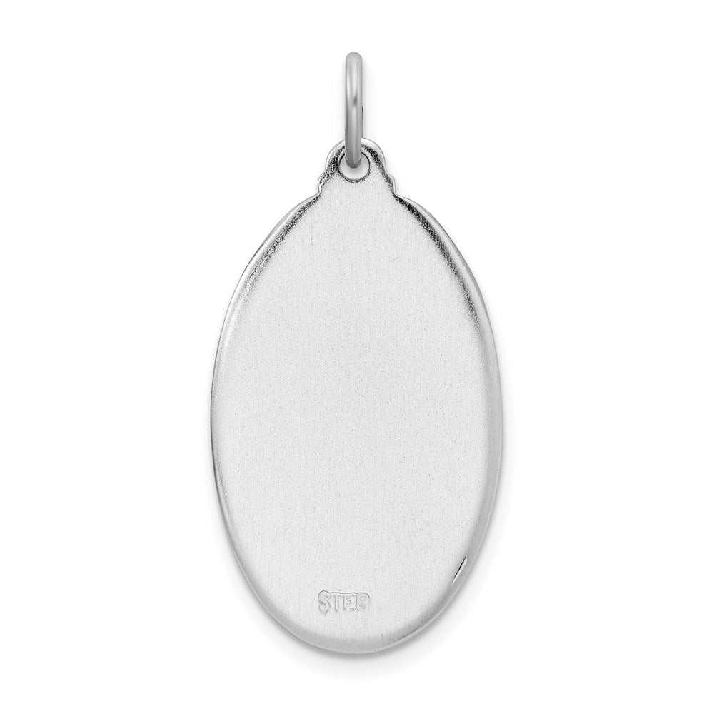 Extel Large Sterling Silver Rhodium-plated Saint Christopher Medal