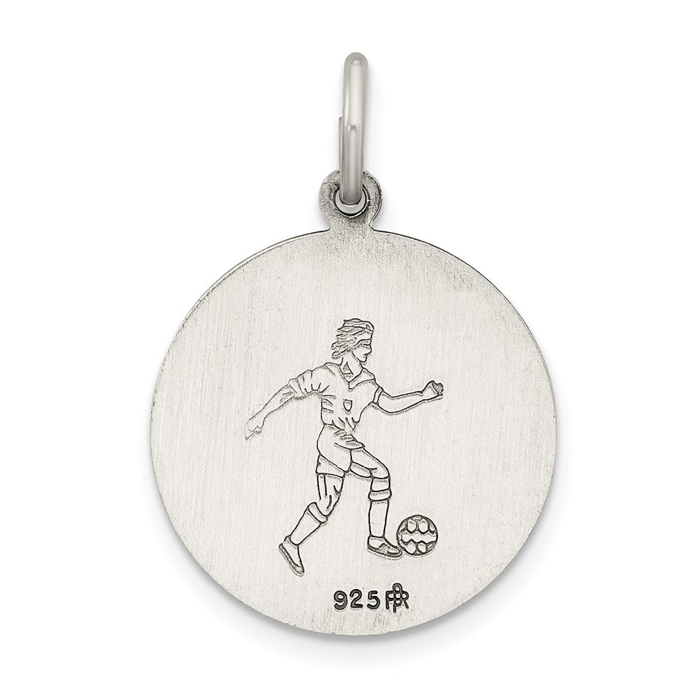 Extel Medium Sterling Silver Patron Saint Christopher Soccer Medal Pendant Charm Made in USA