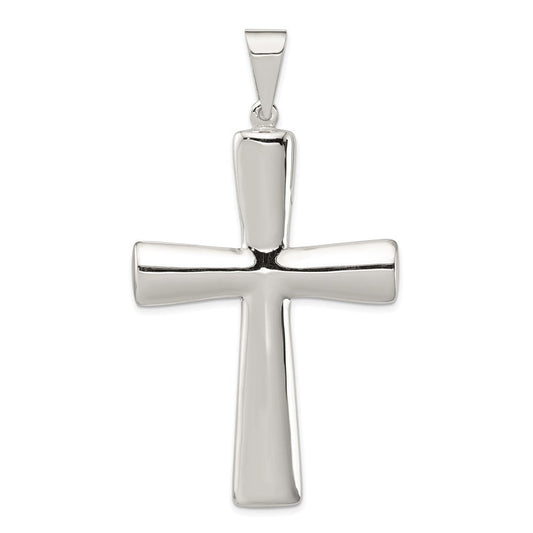 Extel Extra Large Sterling Silver Hollow Cross Pendant Charm