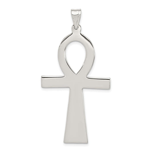 Extel Extra Large Sterling Silver Ankh Cross Pendant Charm