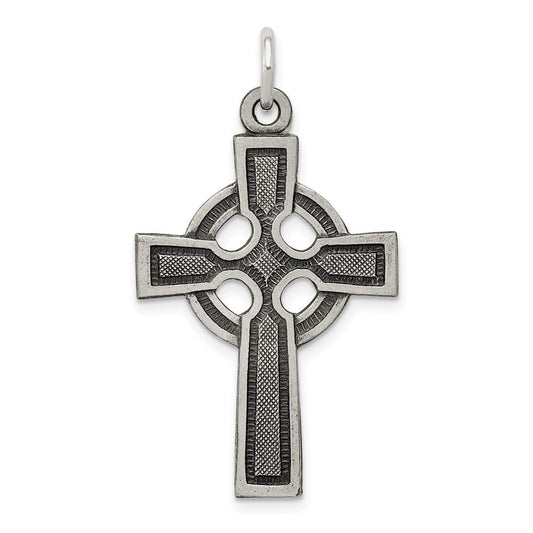 Extel Large Sterling Silver Celtic Cross Charm Pendant, Made in USA