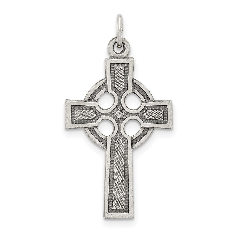 Extel Large Sterling Silver Celtic Cross Charm Pendant, Made in USA