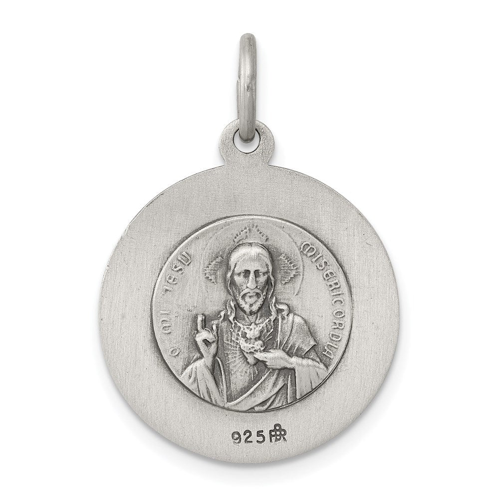 Extel Large Sterling Silver Queen of the Holy Scapular Charm