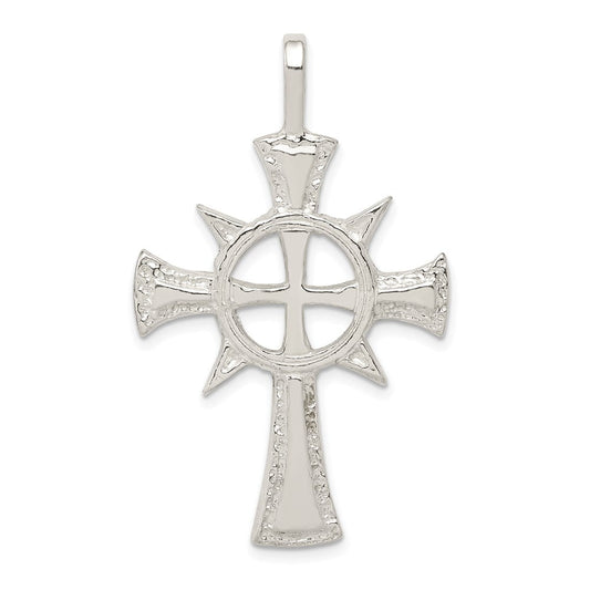 Extel Large Sterling Silver Iona Celtic Cross Pendant Charm