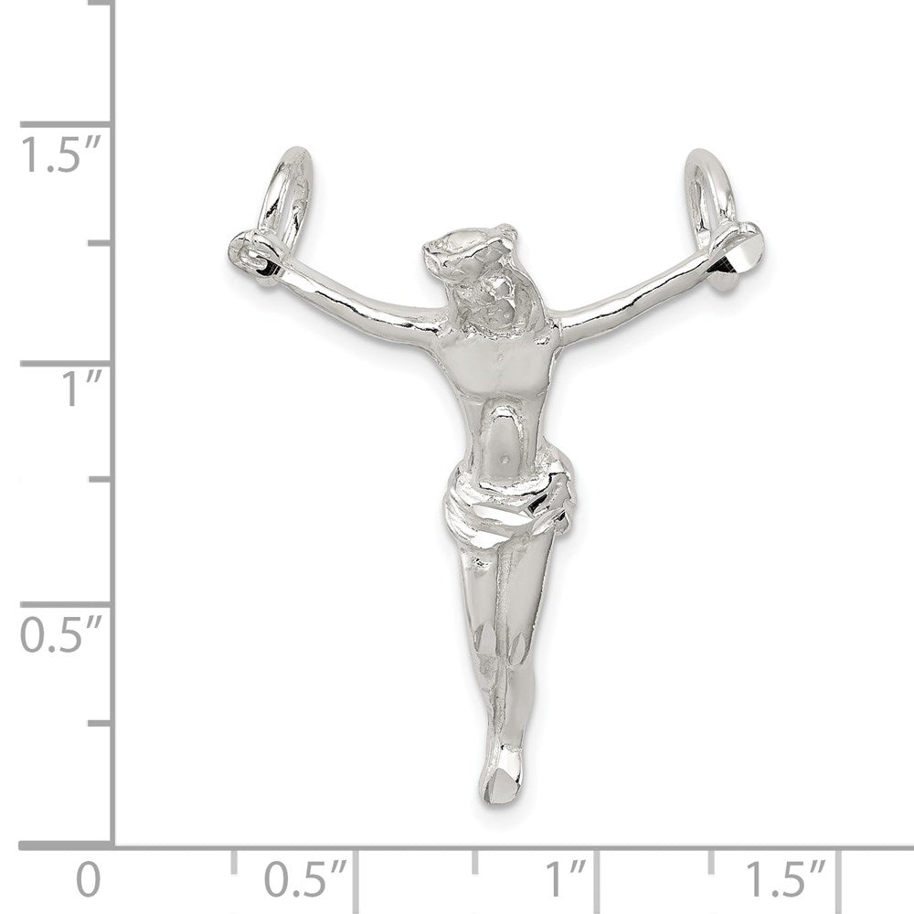 Extel Large Sterling Silver Corpus (Crucified Christ) Pendant Charm