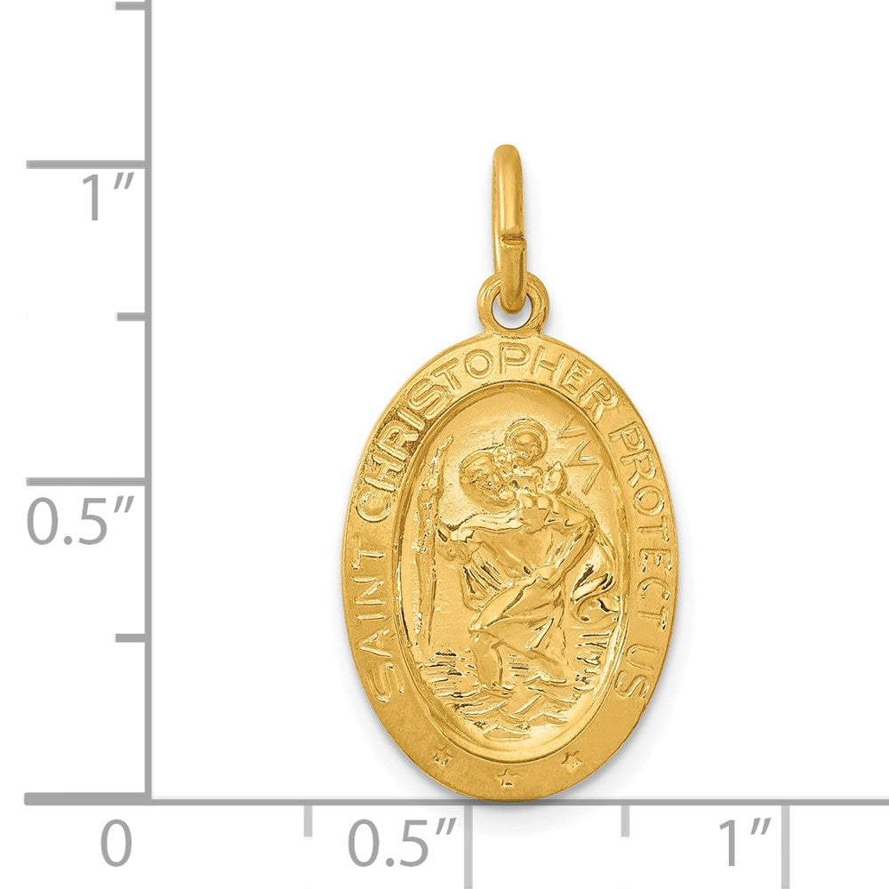 Extel Large 24k Gold-plated Saint Christopher Medal Charm