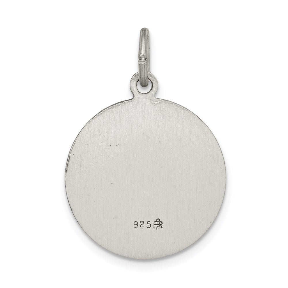 Extel Large Sterling Silver Antiqued Saint Gabriel Medal Charm