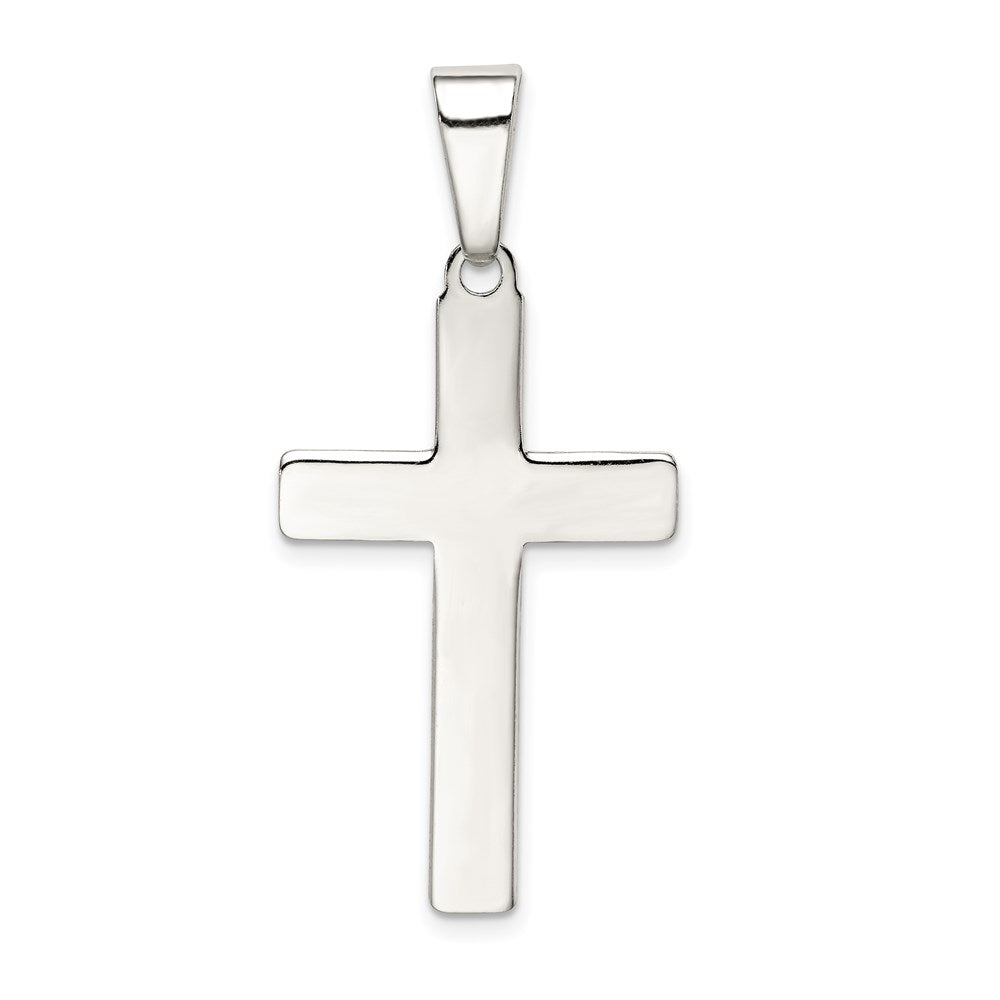 Extel Large Sterling Silver Polished Cross Pendant Charm