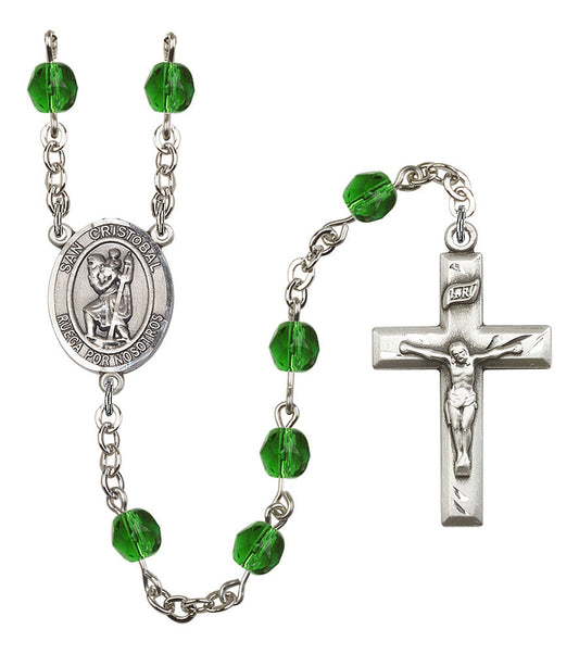Extel San Cristobal Catholic Rosary Beads May Birthstone Emerald